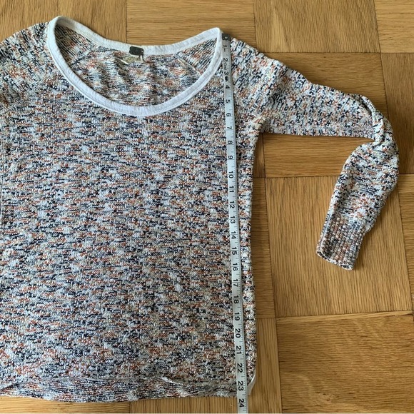 Free People We The Free Medium Scoop Neck Round Thin Knit Sweater Confetti - Picture 5 of 7